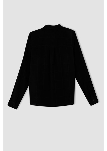 Regular Fit Dokulu Uzun Kollu Gömlek M9480AZ22AU