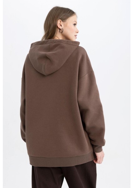 Coool Tupac Shakur Oversize Geniş Kalıp Kapüşonlu Baskılı Kalın Kumaş Sweatshirt A0636AX23SP