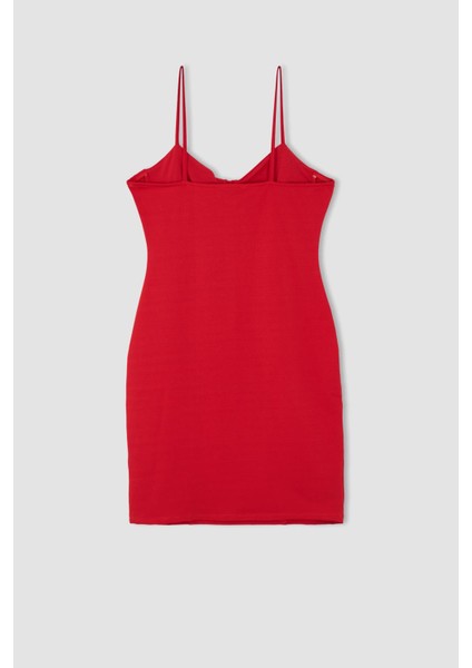 Bodycon Basic Askılı Mini Elbise Y4822AZ22SM