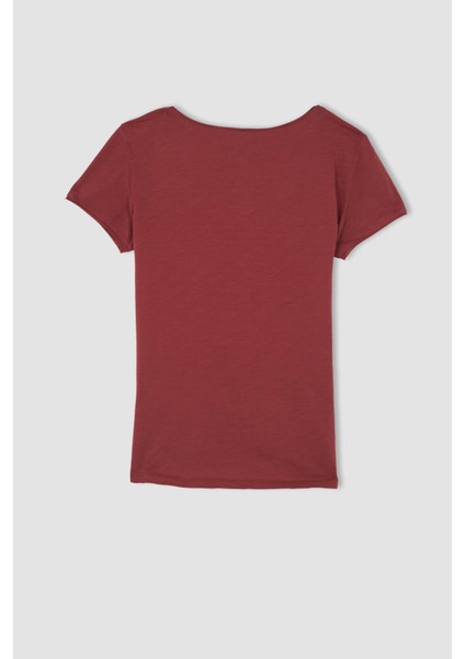 Regular Fit Bisiklet Yaka Kısa Kollu %100 Pamuk Tişört K1508AZ22SM