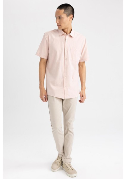 Regular Fit Polo Yaka Kısa Kollu %100 Pamuk Gömlek M9432AZ23SP