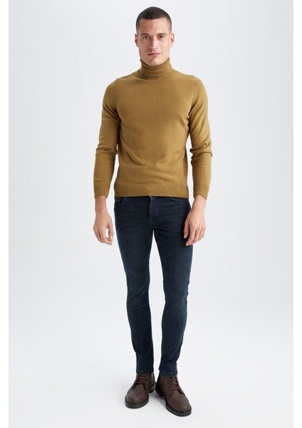 Slim Fit Balıkçı Yaka Triko Kazak R1124AZ22WN