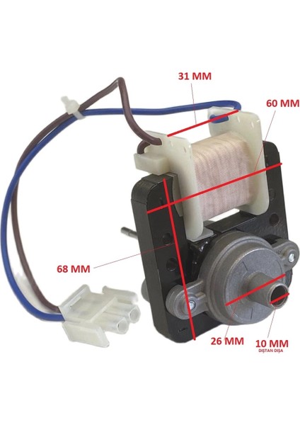 Arçelik Uyumlu AR5289NEB - AR5845NFI Nofrost Buzdolabı Ince Iç Evaporatör Fan Motoru Srf 58