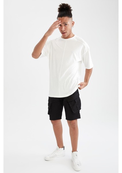 Slim Fit Kargo Bermuda Şort V3216AZ21SM