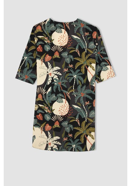 Fall in Love Regular Fit Çiçekli Pamuklu Plaj Kıyafeti X3750AZ22SM