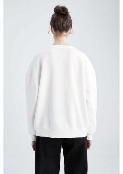 Oversize Fit Bisiklet Yaka Sweatshirt Y6942AZ22AU