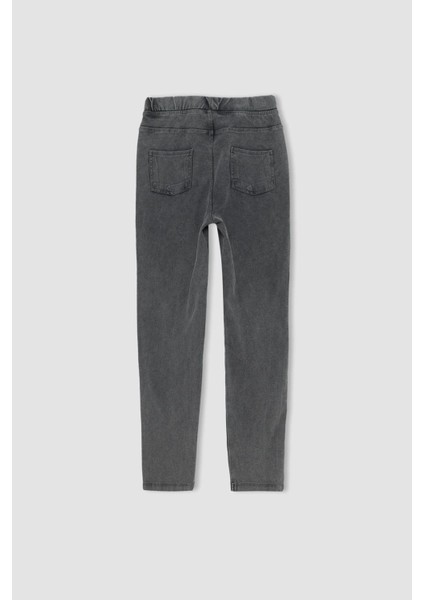 Kız Çocuk Slim Fit Süs Cepli Uzun Tayt H9615A622AU