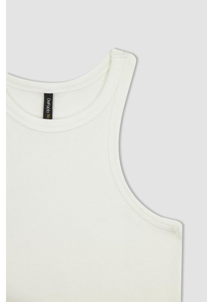 Slim Fit Halter Yaka Fitilli Kaşkorse Atlet X6705AZ23SP