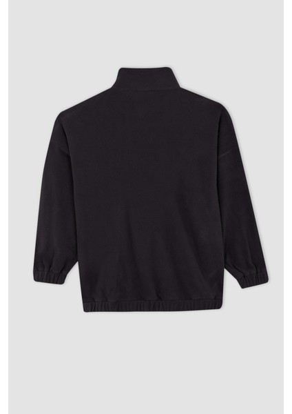Oversize Fit Yarım Fermuarlı Polar Sweatshirt Y2649AZ22WN