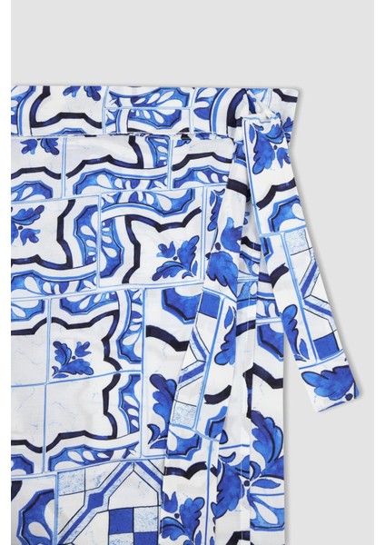 Nefes İstanbul X Defacto Desenli Plaj %100 Pamuk Kıyafeti X8876AZ22HS