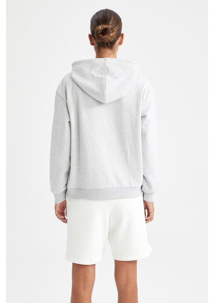 Regular Fit Kapüşonlu Kalın Sweatshirt W8071AZ22WN