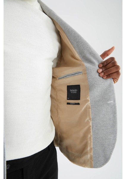 Slim Fit Astarlı Blazer Ceket N0503AZ22AU