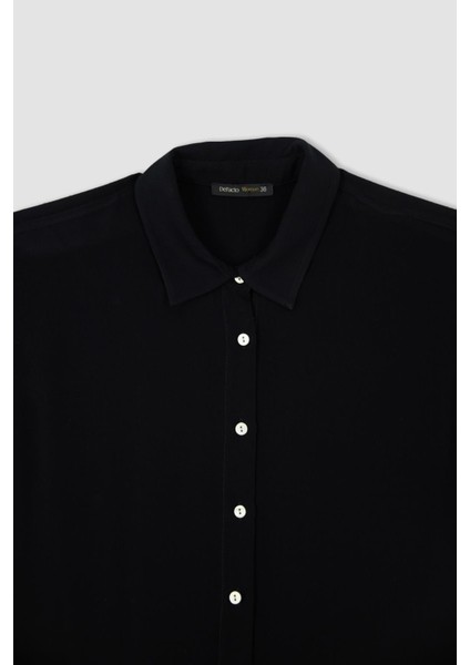 Gömlek Yaka Mini Kısa Kollu Elbise Y8113AZ22HS