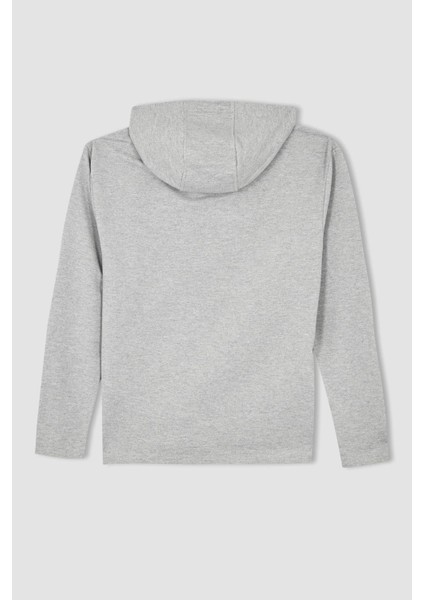 Regular Fit Kapüşonlu Kanguru Cepli Sweatshirt X6031AZ22AU