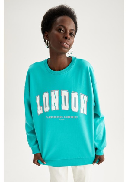 Oversize Fit Bisiklet Yaka Sweatshirt X1822AZ22SM