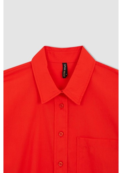 Relax Fit Tek Cepli Yırtmaçlı Poplin Gömlek Tunik X3009AZ22SP modelleri