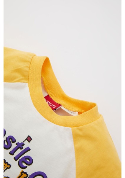 Erkek Bebek Snoopy Kısa Kollu Tişört Deniz Şort 2'li Takım W8542A222SM