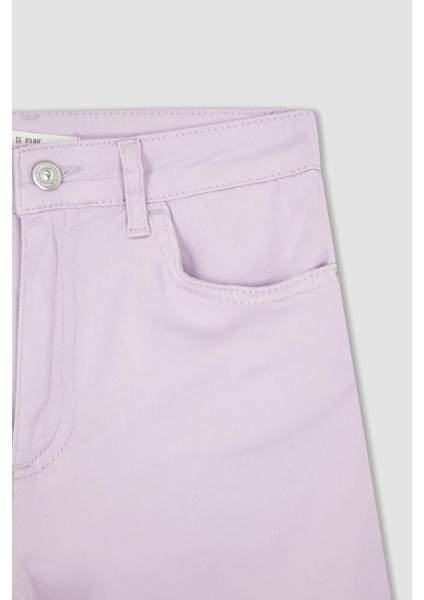 Skinny Fit Normal Bel Gabardin Şort X4708AZ22SM