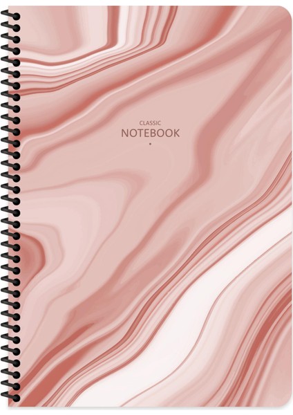A4 Kareli Defter Classic Marble - Pembe