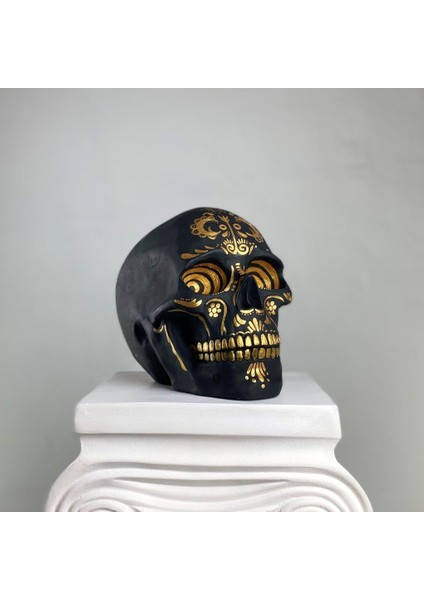 Skull 'el Muerto' Dekoratif Heykel, Kuru Kafa Obje, Özel Tasarım Dekoratif Obje modelleri