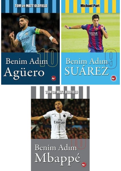 Beyaz Balina Yayınları Benim Adım Serisi Futbolcular 3 Kitap Set / Agüero - Suarez - Mbappe