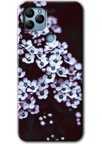 General Mobile Gm 22 Kılıf Hd Desen Baskılı Arka Kapak - Beyaz Çiçek