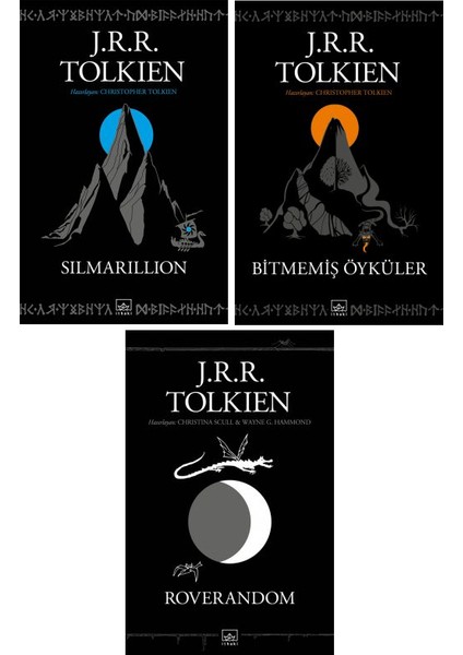 İthaki Yayınları J. R. R. Tolkien 3 Kitap Set Yüzüklerin Efendisi Ortadünya / Silmarillion - Bitmemiş Öyküler - Roverandom