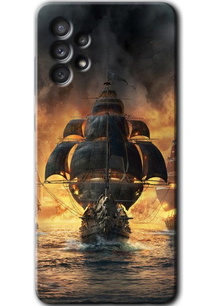 Samsung Galaxy A73 Kılıf Hd Desen Baskılı Arka Kapak - Siyah Inci