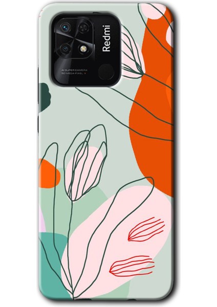 Xiaomi Redmi 10C Kılıf Hd Desen Baskılı Arka Kapak - Vektör Çiçekler