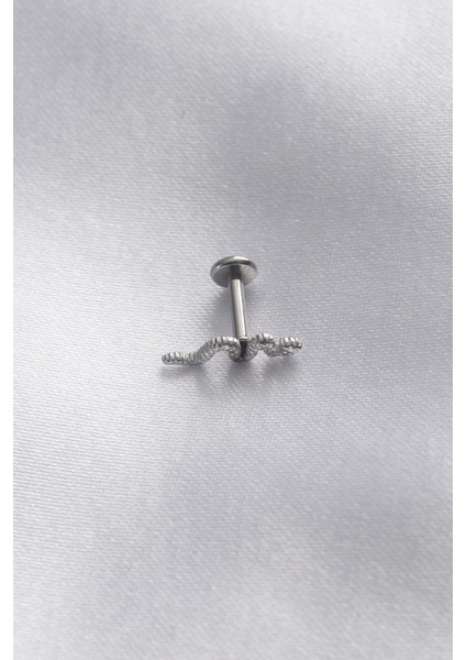 316L Cerrahi Çelik Gümüş Renk Yılan Tragus Piercing - BJ-PR1181