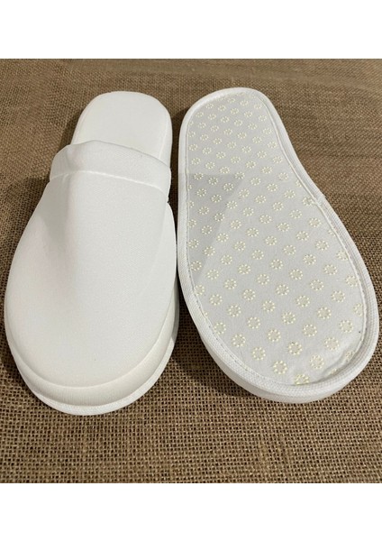 5 Çift Lohusa Terliği Çift Kat Polyester Havlu Süslenebilir Kalın Sünger Taban Otel Banyo Terlik
