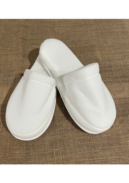 5 Çift Lohusa Terliği Çift Kat Polyester Havlu Süslenebilir Kalın Sünger Taban Otel Banyo Terlik