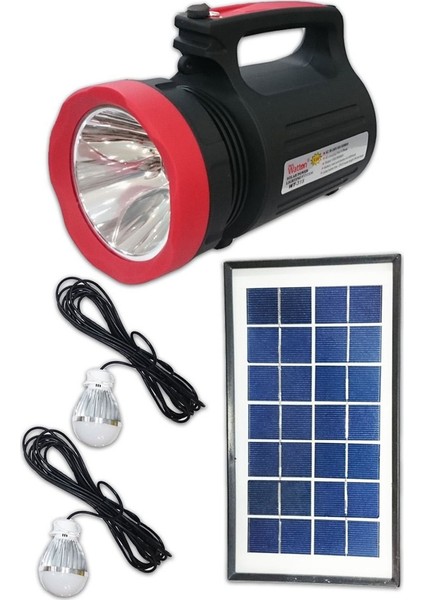 Solar Güneş Enerjili Fener Işıldak LED Ampül Watton WT-315