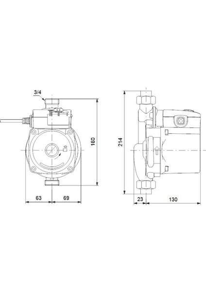 Upa 15-90 Sıcak Su Mini Hidrofor 0.9 Bar 1.7 M³/h