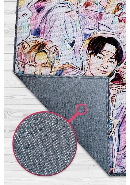 Enhypen Pamuklu Dokuma Tabanlı Yıkanabilir Dekoratif Halı modelleri