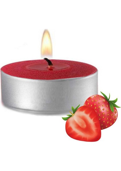 30 Lu Çilek Kokulu Kırmızı Tealight Mum