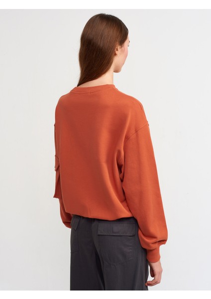 40114 Cep Detaylı Sweatshirt-Y.oranj