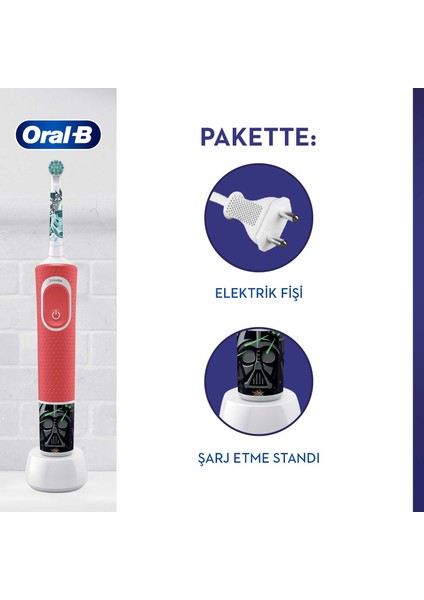 D100 Vitality Star Wars Özel Seri Çocuklar İçin Şarj Edilebilir Diş Fırçası