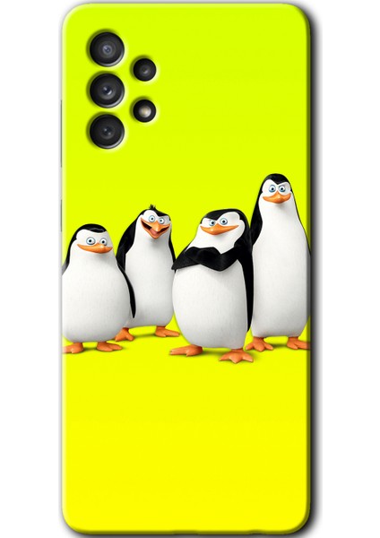 Samsung Galaxy A73 Kılıf Hd Desen Baskılı Arka Kapak - Penguenler