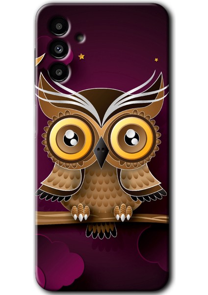 Samsung Galaxy A13 5g Kılıf Hd Desen Baskılı Arka Kapak - Owl Bird Branch