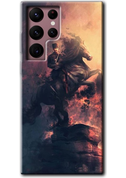 Samsung Galaxy S22 Ultra Kılıf Hd Desen Baskılı Arka Kapak - Atatürk Portre