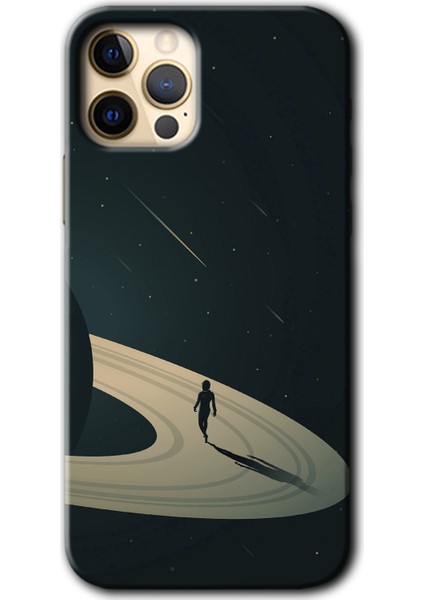 Apple iPhone 12 Pro Max Kılıf Hd Desen Baskılı Arka Kapak - Space Planet