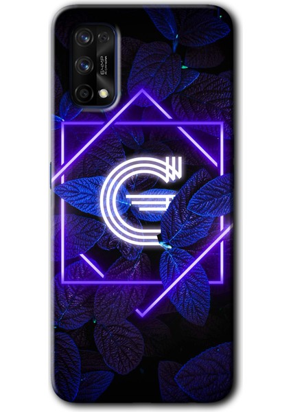 Realme 7 Pro Kılıf Hd Desen Baskılı Arka Kapak - Dark Neon Yaprak G Harfi
