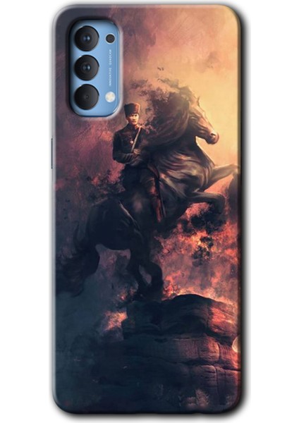 Oppo Reno 4 Kılıf Hd Desen Baskılı Arka Kapak - Atatürk Portre