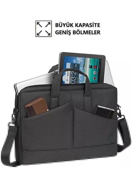 Laptop Çantası 17.3" Notebook Bilgisayar Laptop Evrak Çantası - Siyah -Unisex
