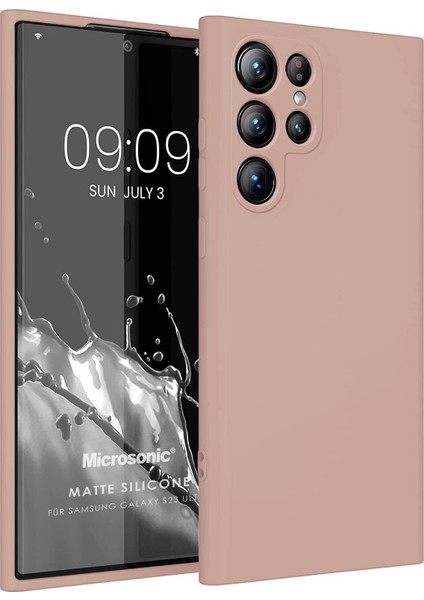 Matte Silicone Samsung Galaxy S23 Ultra Kılıf Rose Gold