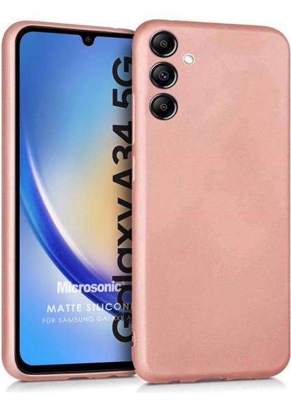 Matte Silicone A34 Kılıf Rose Gold