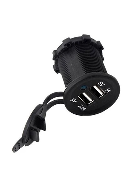Montajlanabilir Araba Tekne Için Dual USB Şarj Soketi 5V 2.1A