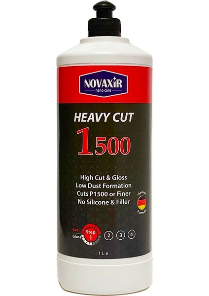 Heavy Cut 1500 Çizik Çıkarıcı Kalın Pasta, 1L, Silikon-Dolgu Içermez NVHC1L