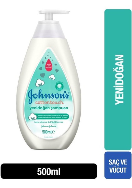 Johnson's Cotton Touch Yenidoğan Saç & Vücut Bebek Şampuanı 500 ml